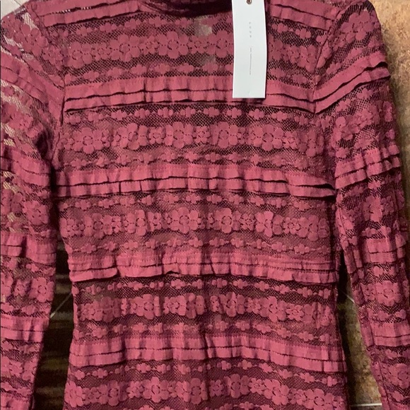 Mesh size small burgundy long sleeve dress - Picture 7 of 13